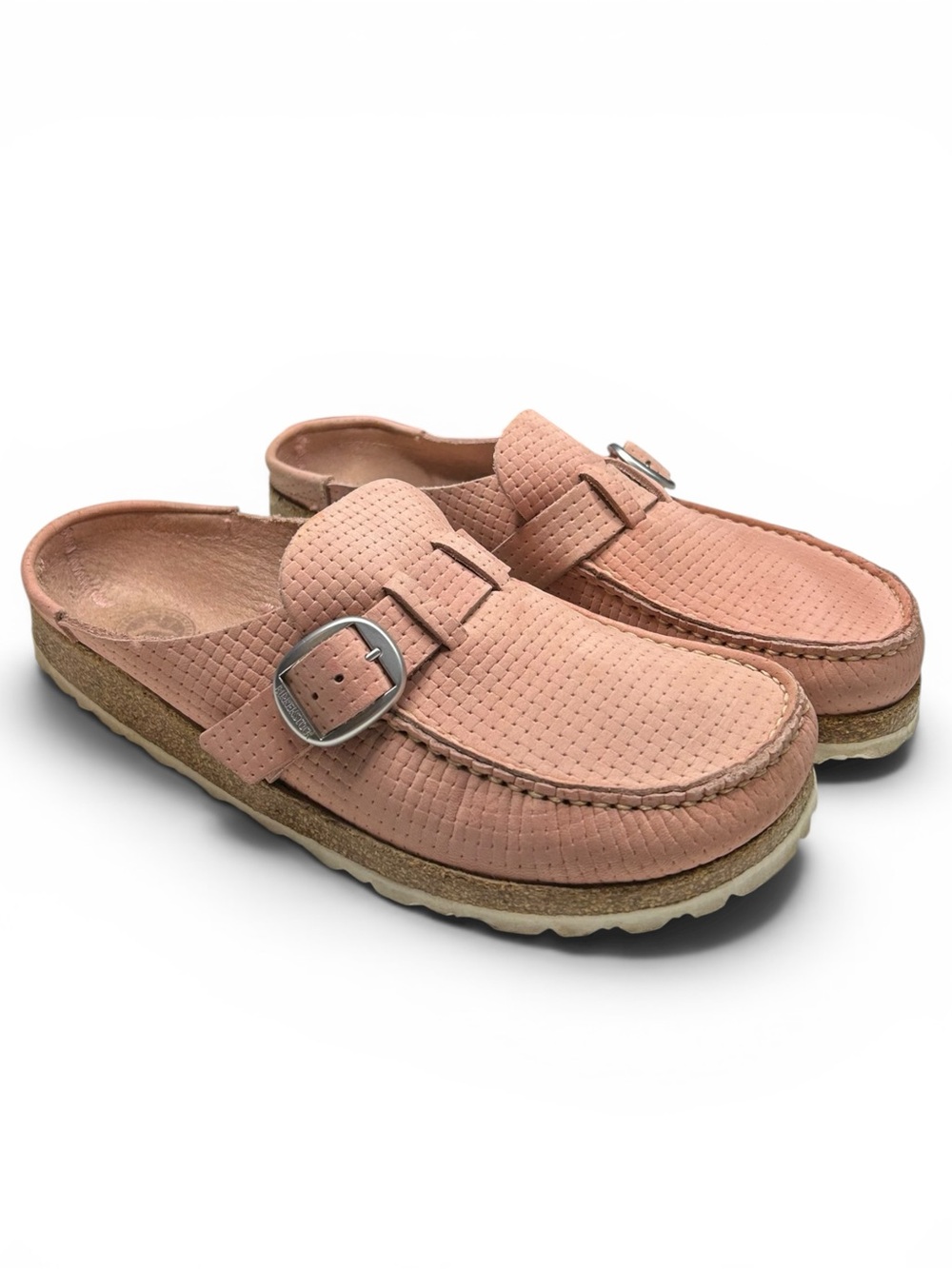 Birkenstock Buckley Embossed Leather Clogs Pink EU 39 US 8 Narrow